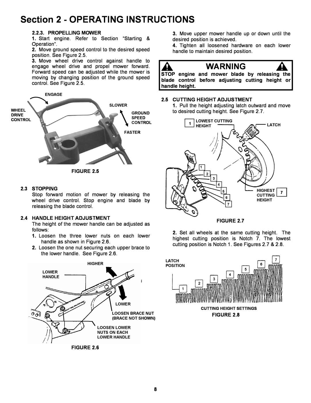 Snapper CRP216019KWV important safety instructions Operating Instructions, Propelling Mower 