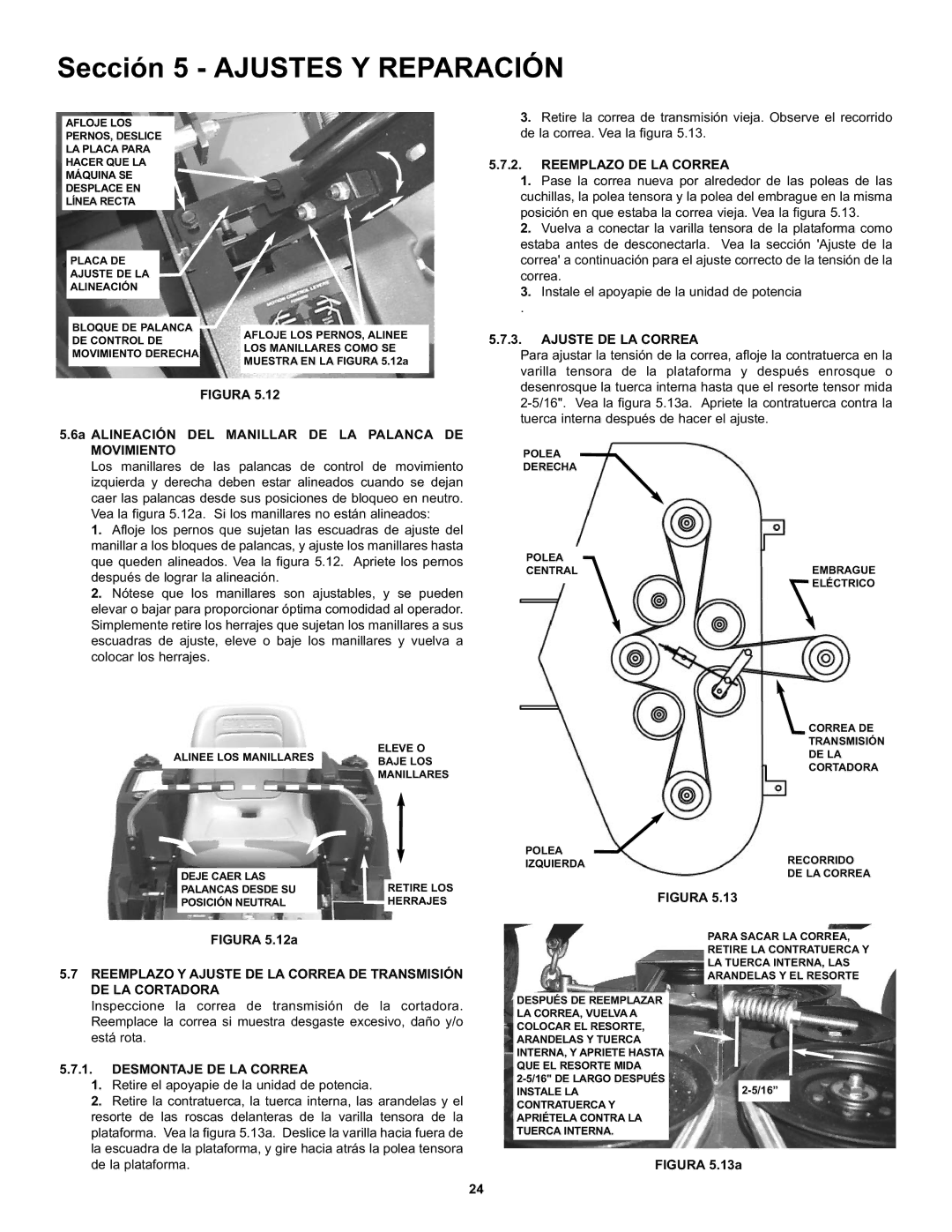 Snapper CZT19481KWV Reemplazo DE LA Correa, Ajuste DE LA Correa, 6a Alineación DEL Manillar DE LA Palanca DE Movimiento 