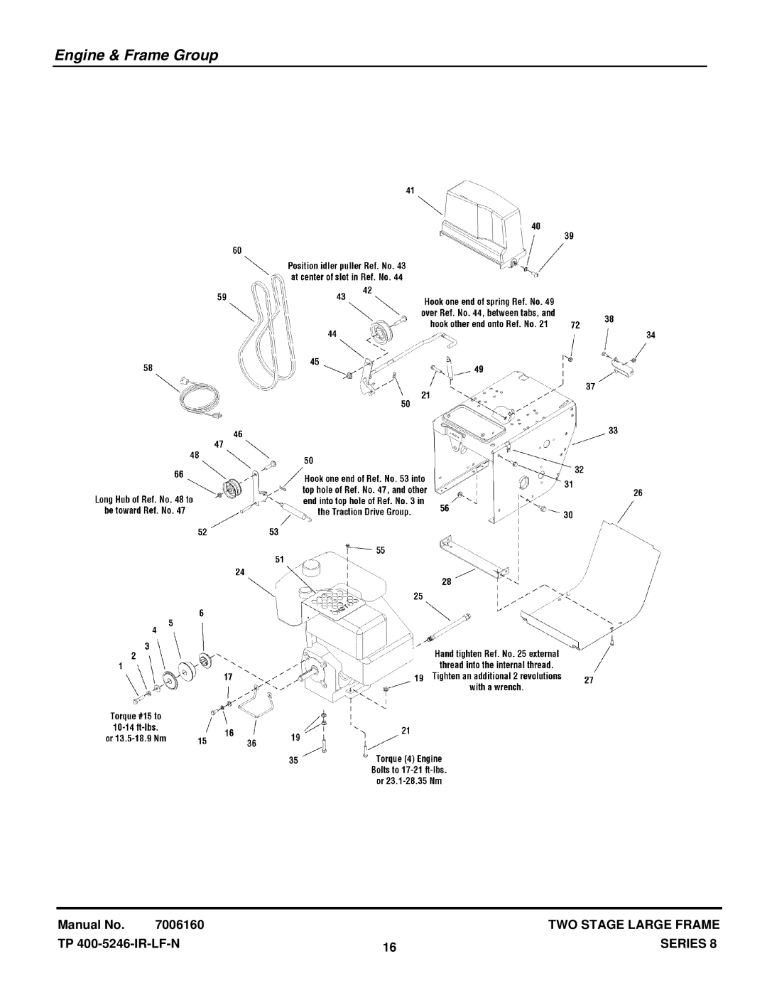 Snapper E13388E manual Engine & Frame Group 