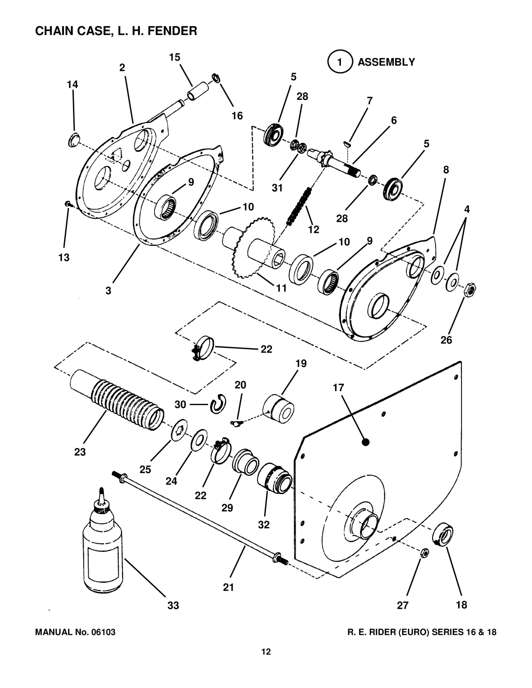 Snapper E250816BE, E331518KVE, E281318BE manual Chain CASE, L. H. Fender 