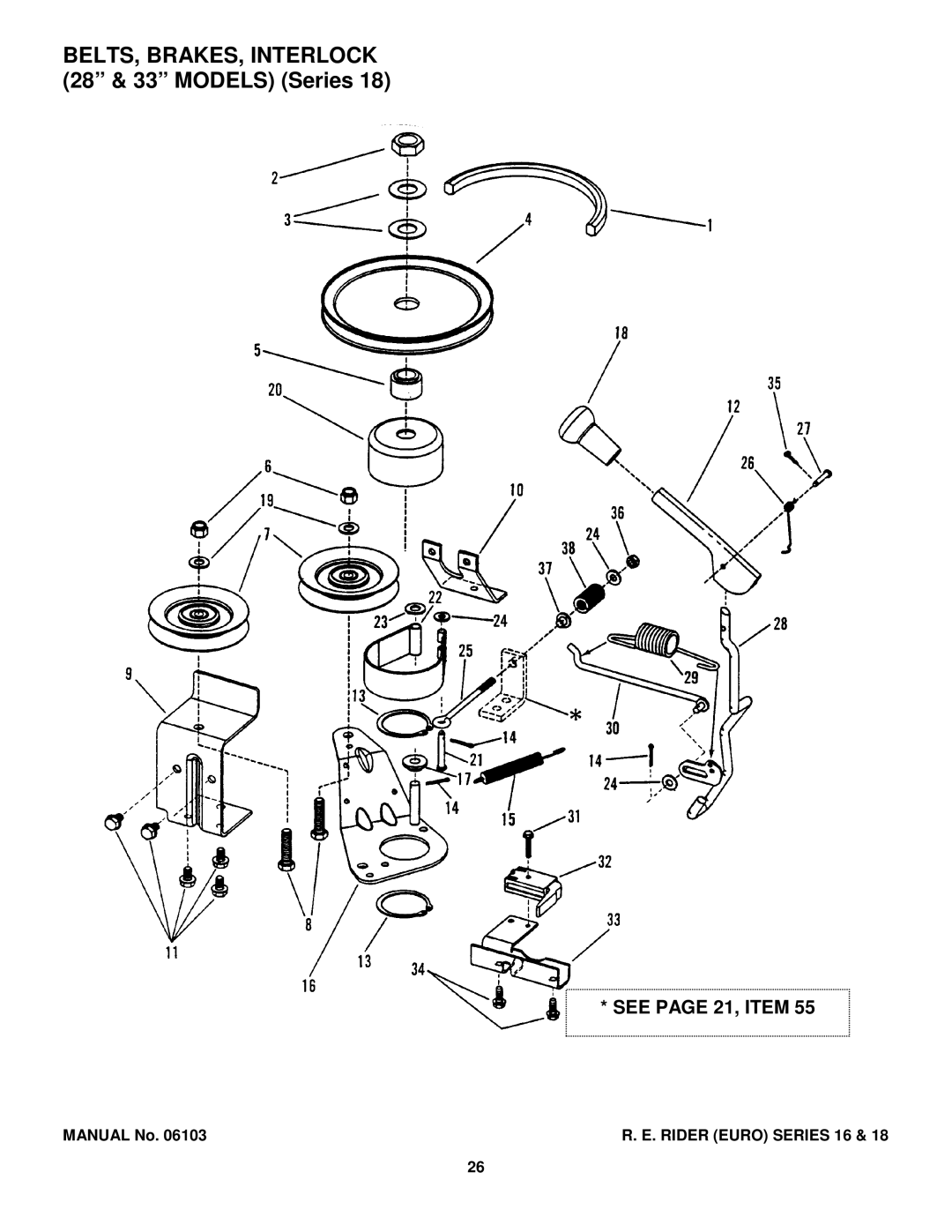 Snapper E281318BE, E250816BE, E331518KVE manual See page 21, Item 