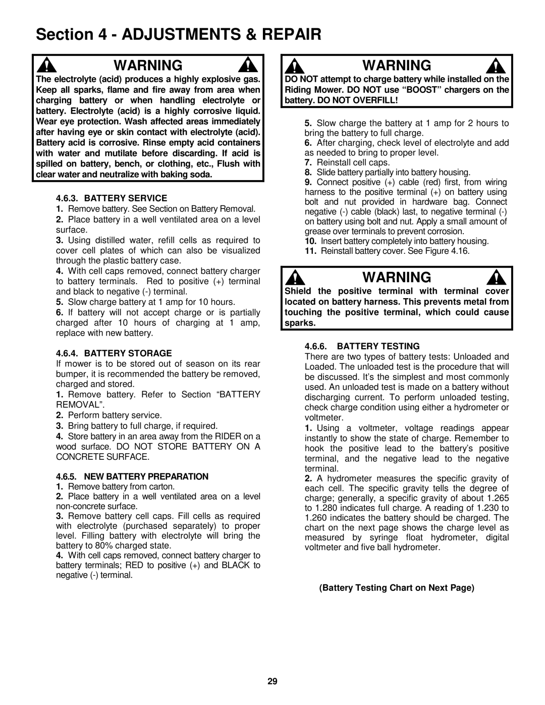 Snapper E281323BVE, E251023BVE, E281223BVE, E331523KVE Battery Service, Battery Storage, Battery Testing 