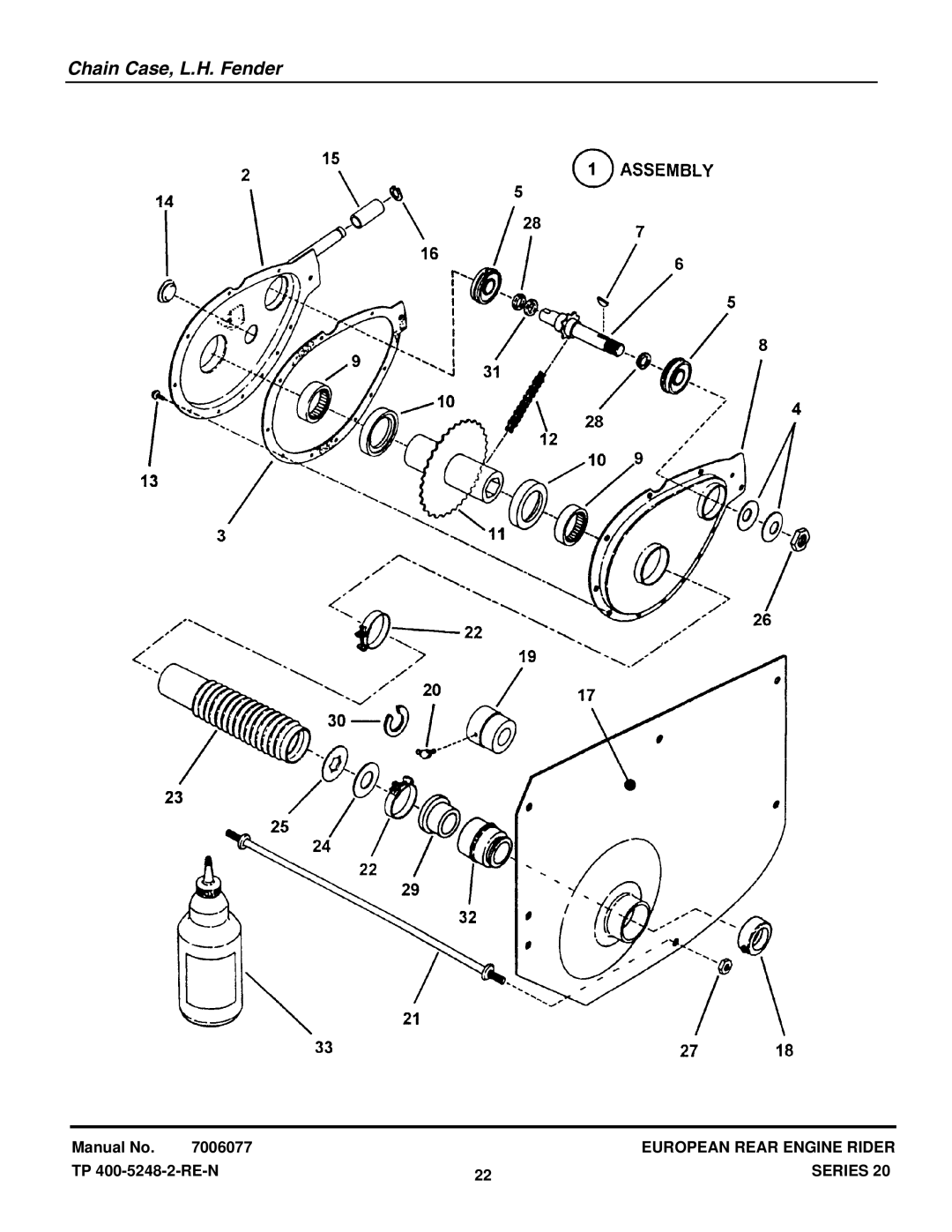 Snapper E281320BE, E331520KVE manual Chain Case, L.H. Fender 