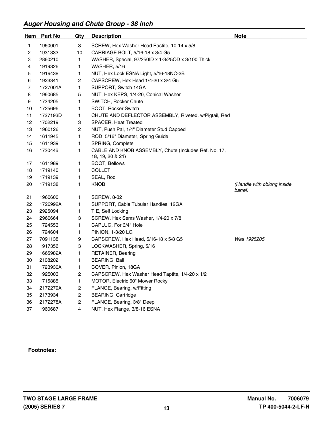 Snapper 12387E, E9247, E10287, 9247E, E11327, E12387, 11327E, 10287E manual Collet, Knob 