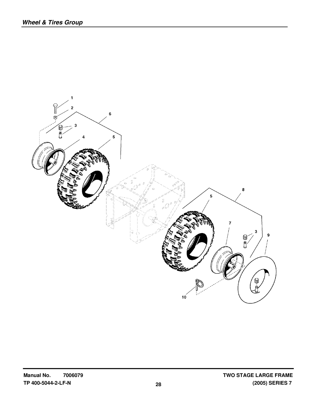 Snapper E12387, E9247, E10287, 9247E, E11327, 12387E, 11327E, 10287E manual Wheel & Tires Group 