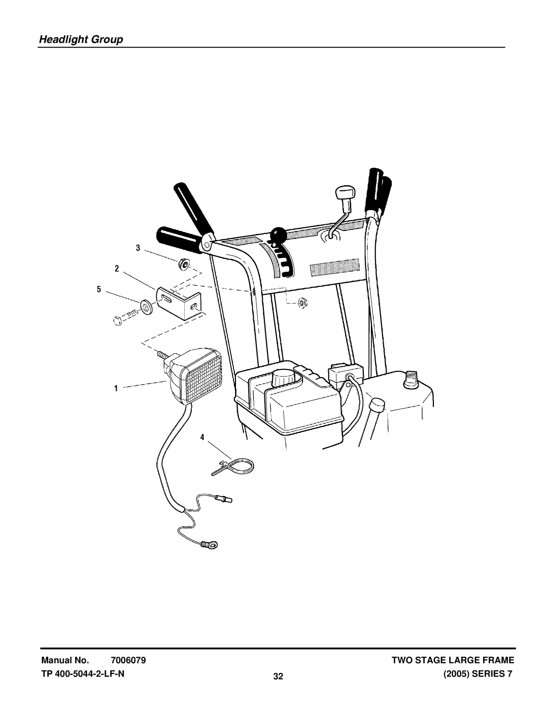 Snapper E9247, E10287, 9247E, E11327, E12387, 12387E, 11327E, 10287E manual Headlight Group 