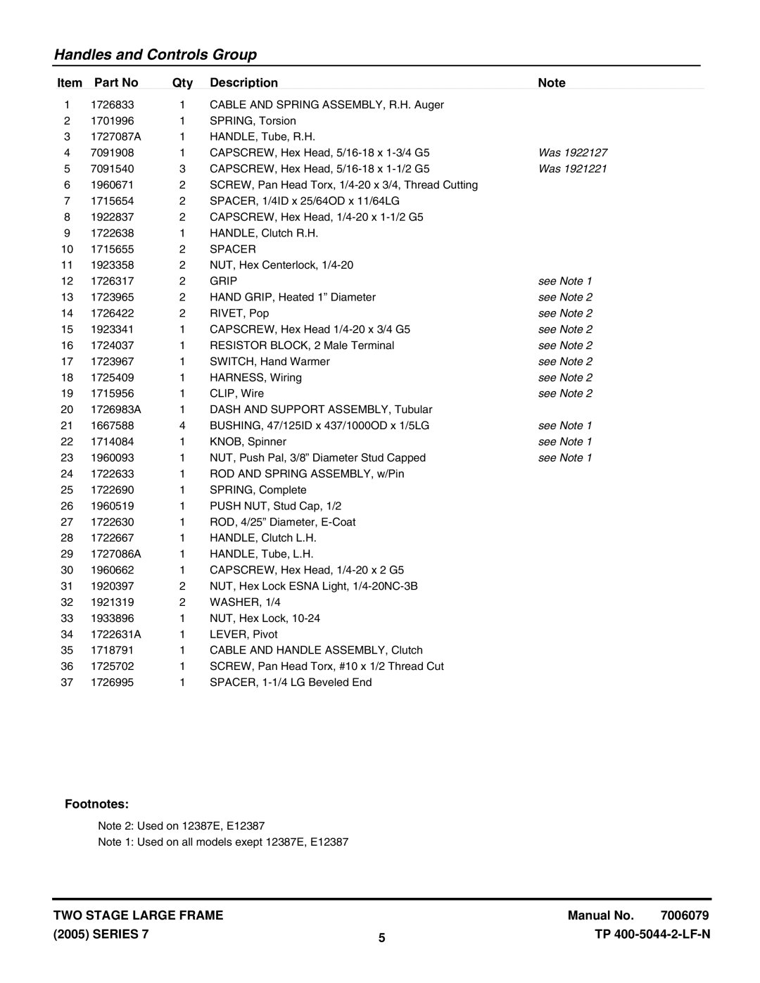 Snapper 12387E, E9247, E10287, 9247E, E11327, E12387, 11327E, 10287E manual Spacer, Grip, WASHER, 1/4 