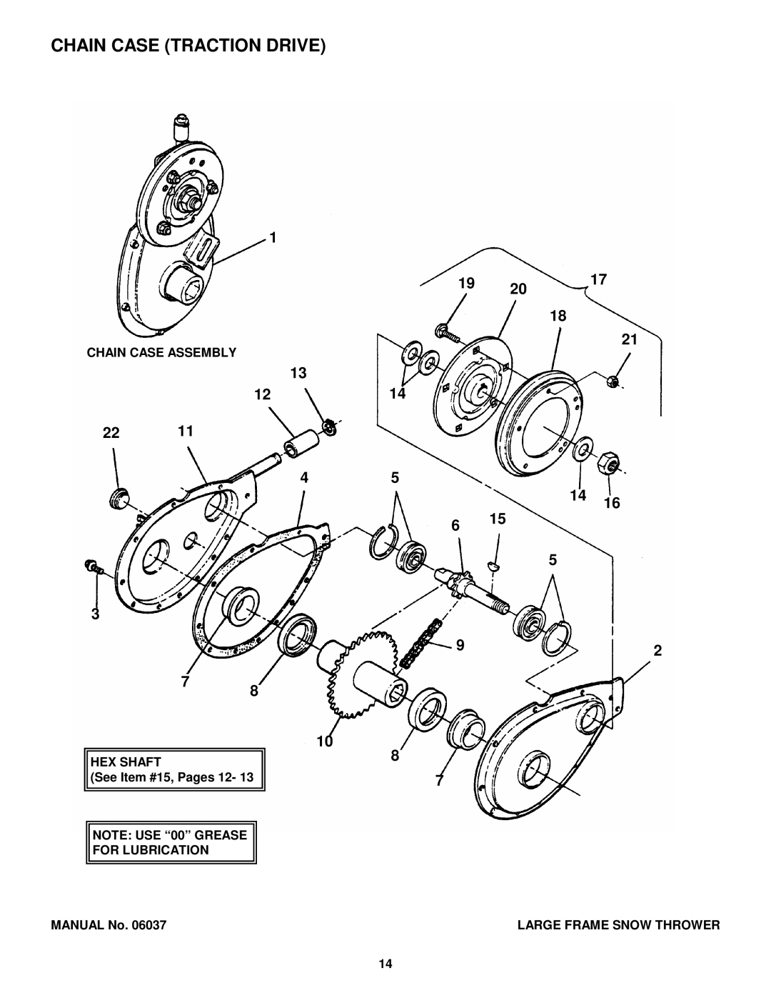 Snapper E9265, 8245, E10305E, E8265, E11305 manual Chain Case Traction Drive 