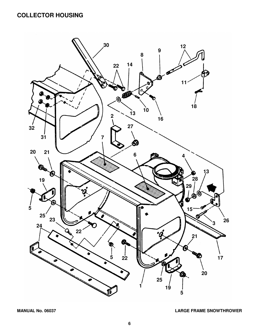 Snapper E8265, E9265, 8245, E10305E, E11305 manual Collector Housing 