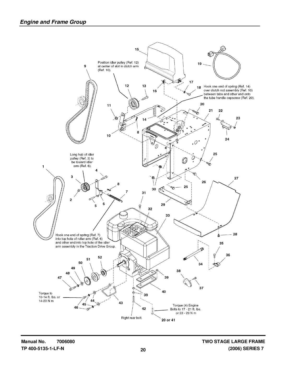 Snapper E115327, E95247, E105287, 95247E, E13387, 13387E, 105287E, 115327E manual Engine and Frame Group 