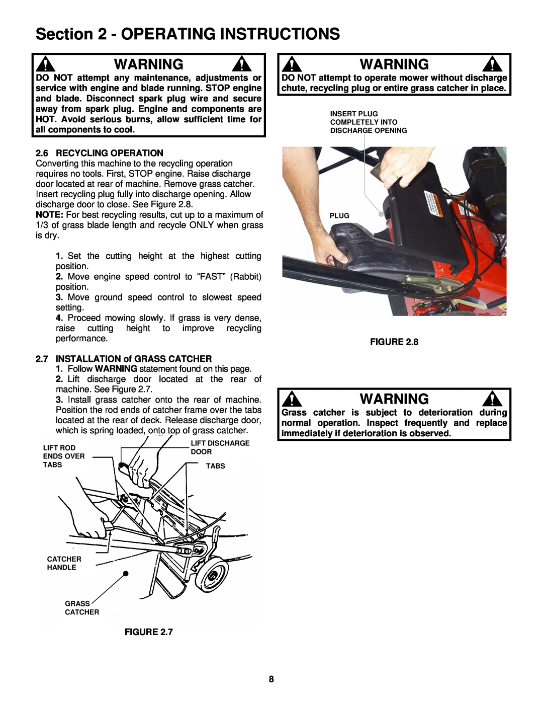 Snapper ECLP21 551HV Operating Instructions, Set the cutting height at the highest cutting position 