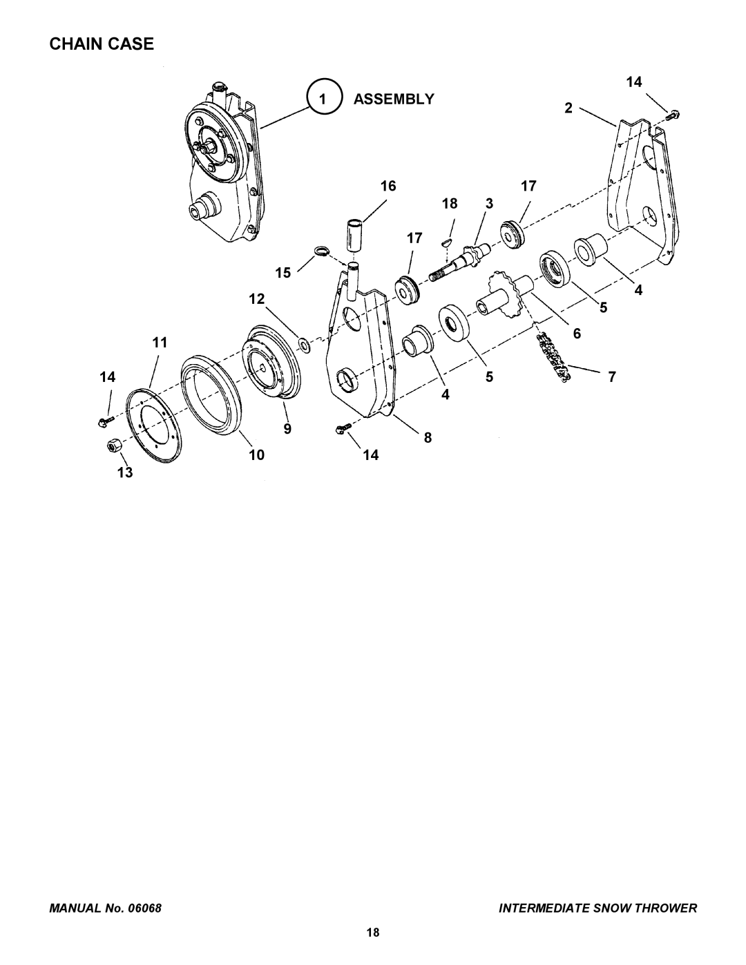 Snapper 17244, EI7244, EI55224, 155224 manual Chain Case 