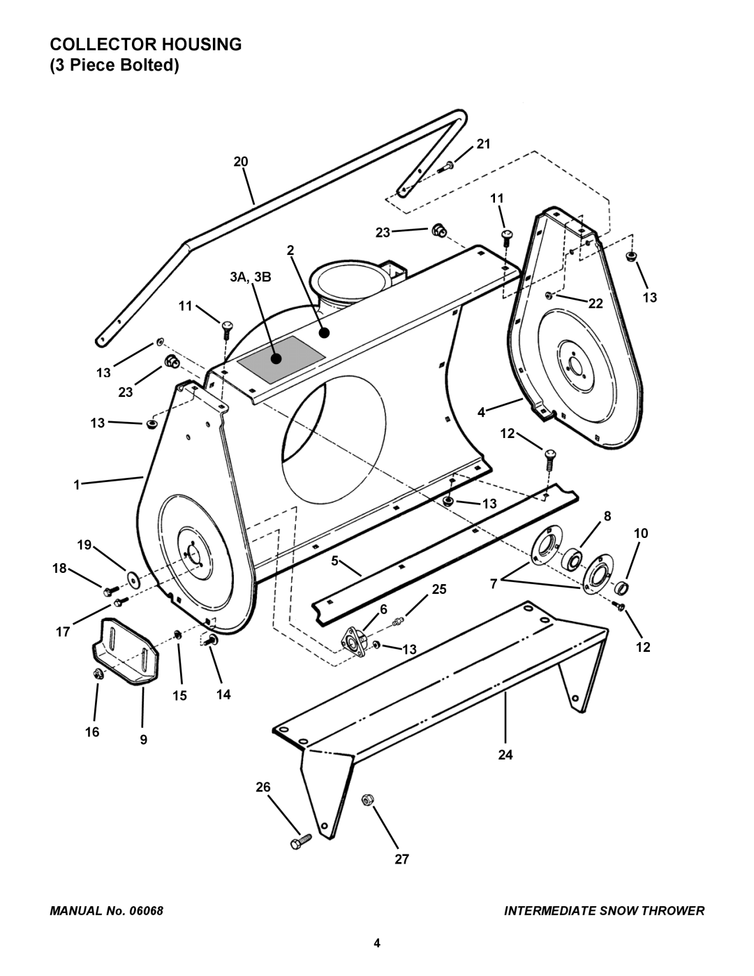 Snapper EI7244, EI55224, 17244, 155224 manual Collector Housing 3 Piece Bolted 