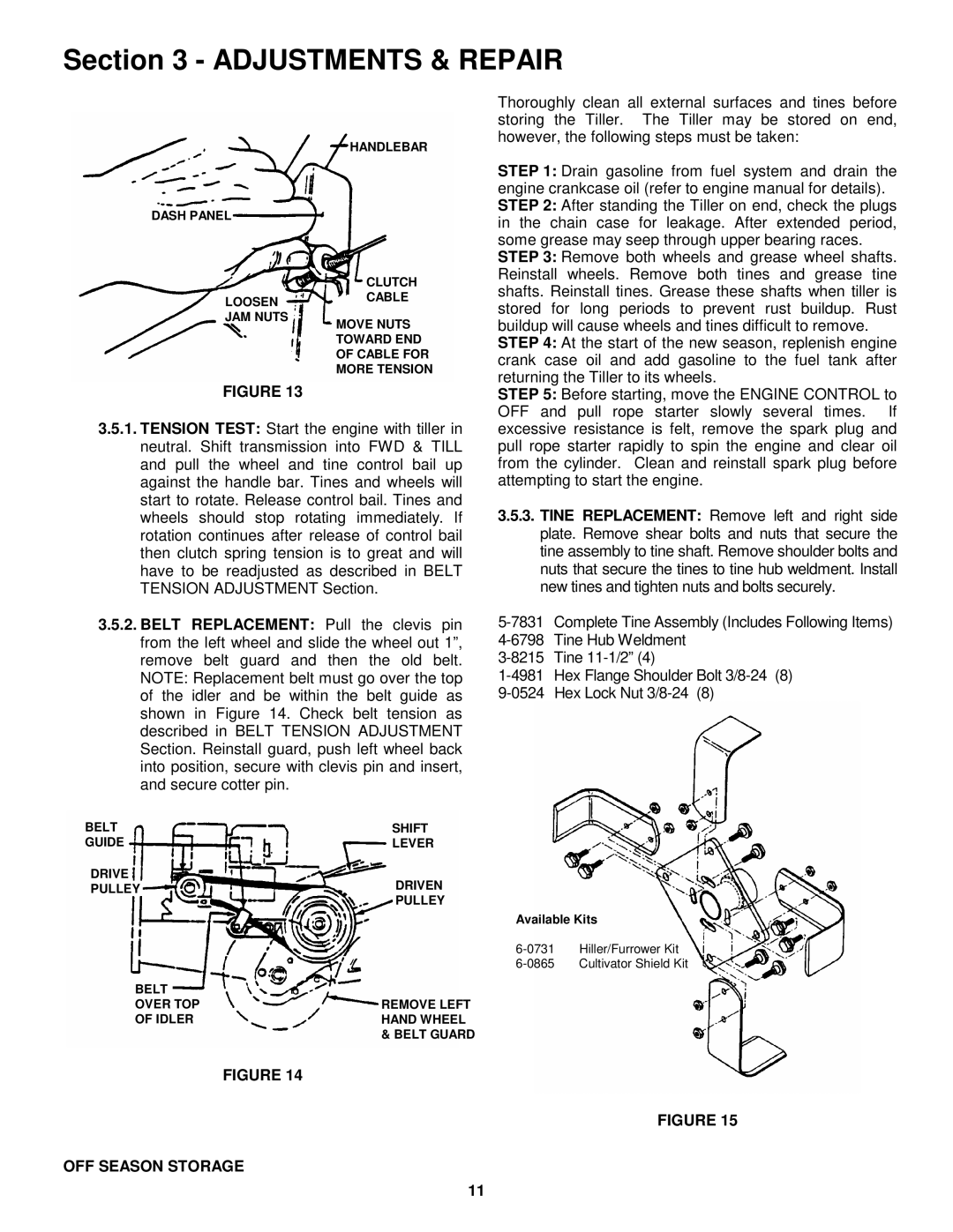 Snapper EICFR5004B important safety instructions OFF Season Storage 