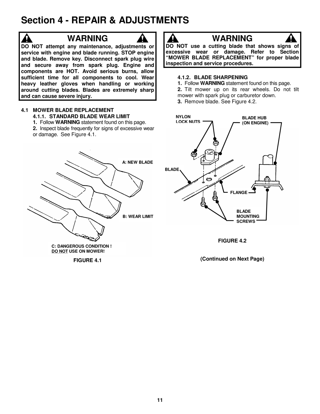 Snapper ELP21602E, ELP21502KWV, ELP21602 Repair & Adjustments, Mower Blade Replacement 4.1.1. Standard Blade Wear Limit 