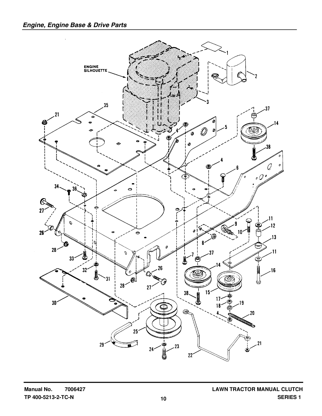 Snapper ELT140H411KV, ELT140H331KV, RLT140H331KV manual Engine, Engine Base & Drive Parts 