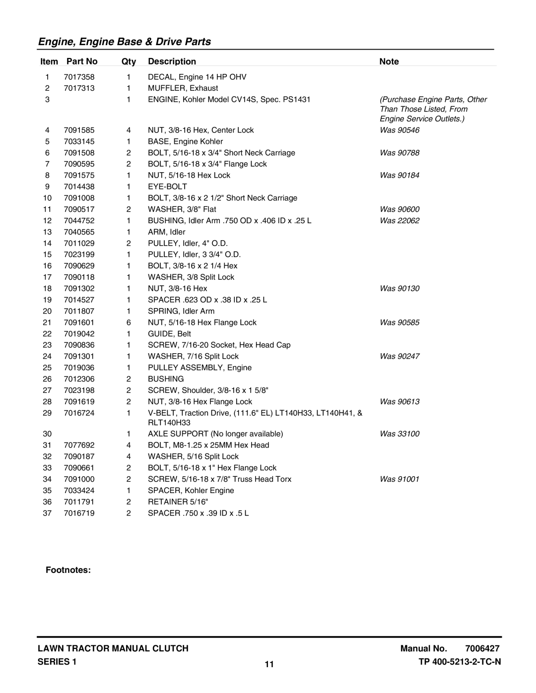 Snapper ELT140H331KV, ELT140H411KV, RLT140H331KV manual Purchase Engine Parts, Other 