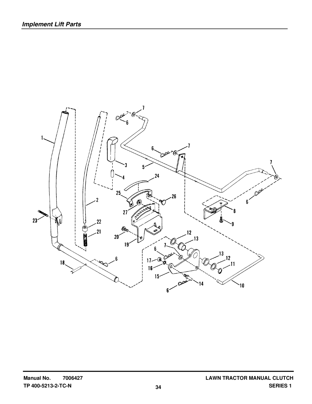 Snapper RLT140H331KV, ELT140H411KV, ELT140H331KV manual Implement Lift Parts 