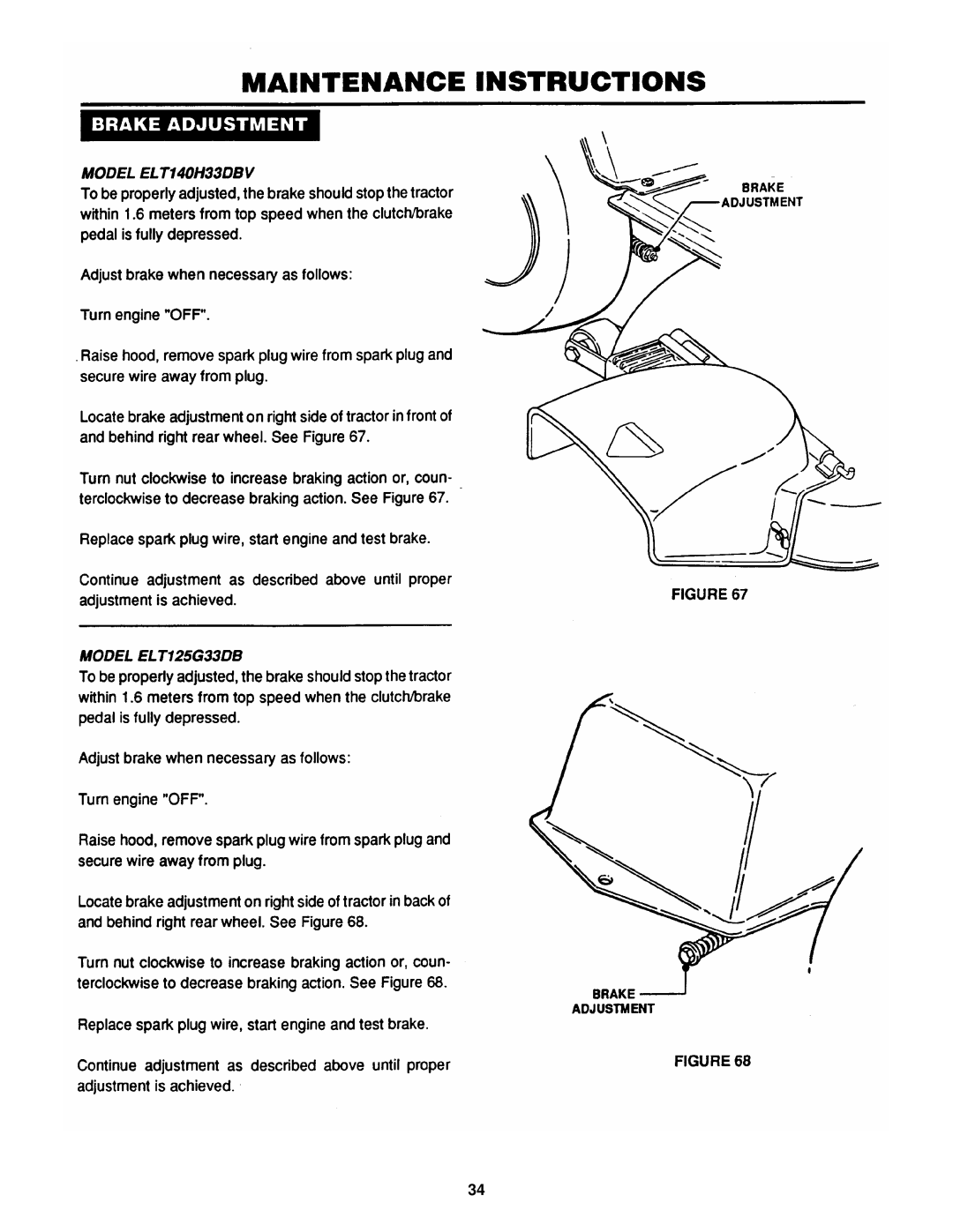 Snapper ELT125G33DB, ELT145H33DBV, ELT140H33DBV manual 