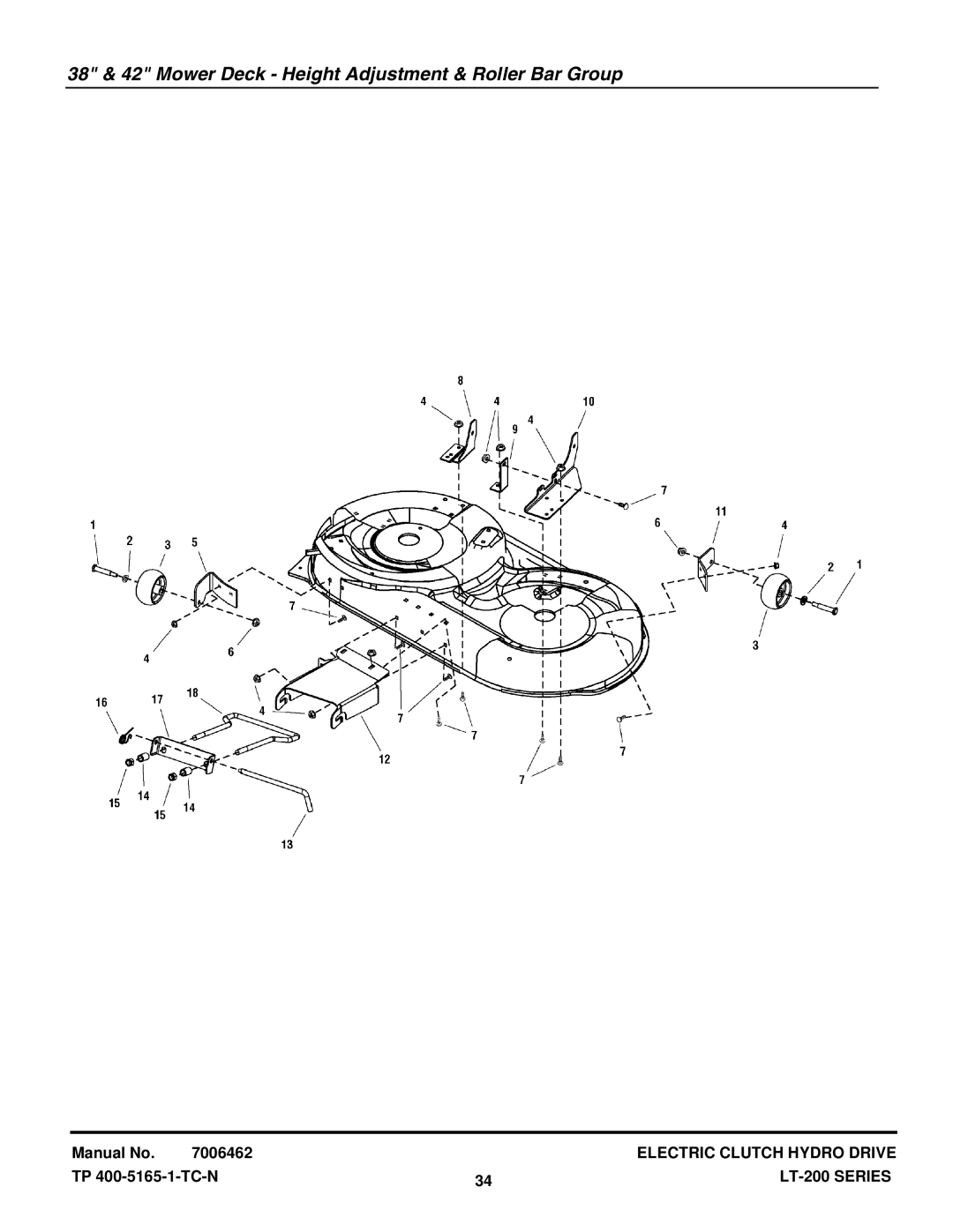 Snapper ELT18538, ELT2044, LT18538, LT18500, LT2042, LT2044, LT22500 manual 