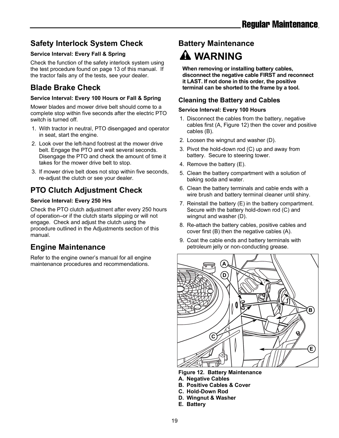 Snapper FLT19540RD, ELT2240RD, ELT19540RD manual Regular Maintenance 