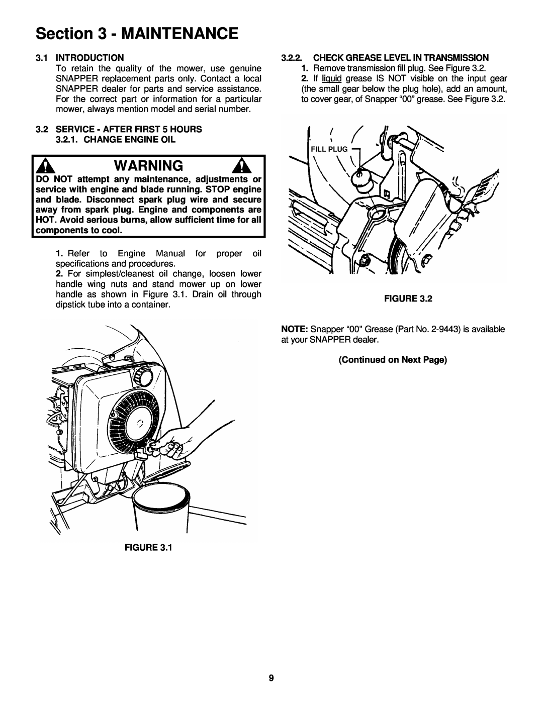 Snapper EMRP216015B important safety instructions Maintenance 