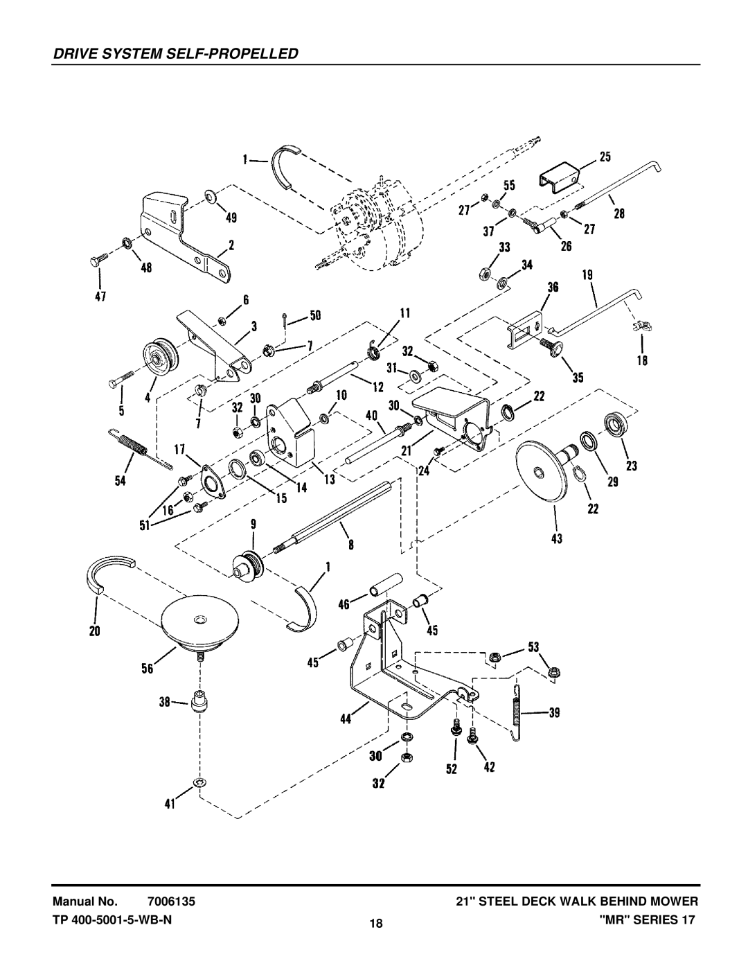 Snapper MR216017BV, EMRP216017B, EMRP216517B, MRP216017BV, WMR216517B, WMRP216017B, WMRP216517B Drive System SELF-PROPELLED 