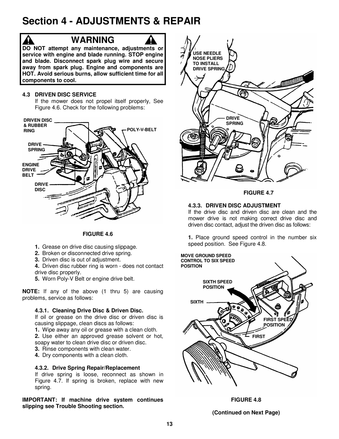 Snapper EMRP216017B Driven Disc Service, Cleaning Drive Disc & Driven Disc, Drive Spring Repair/Replacement 