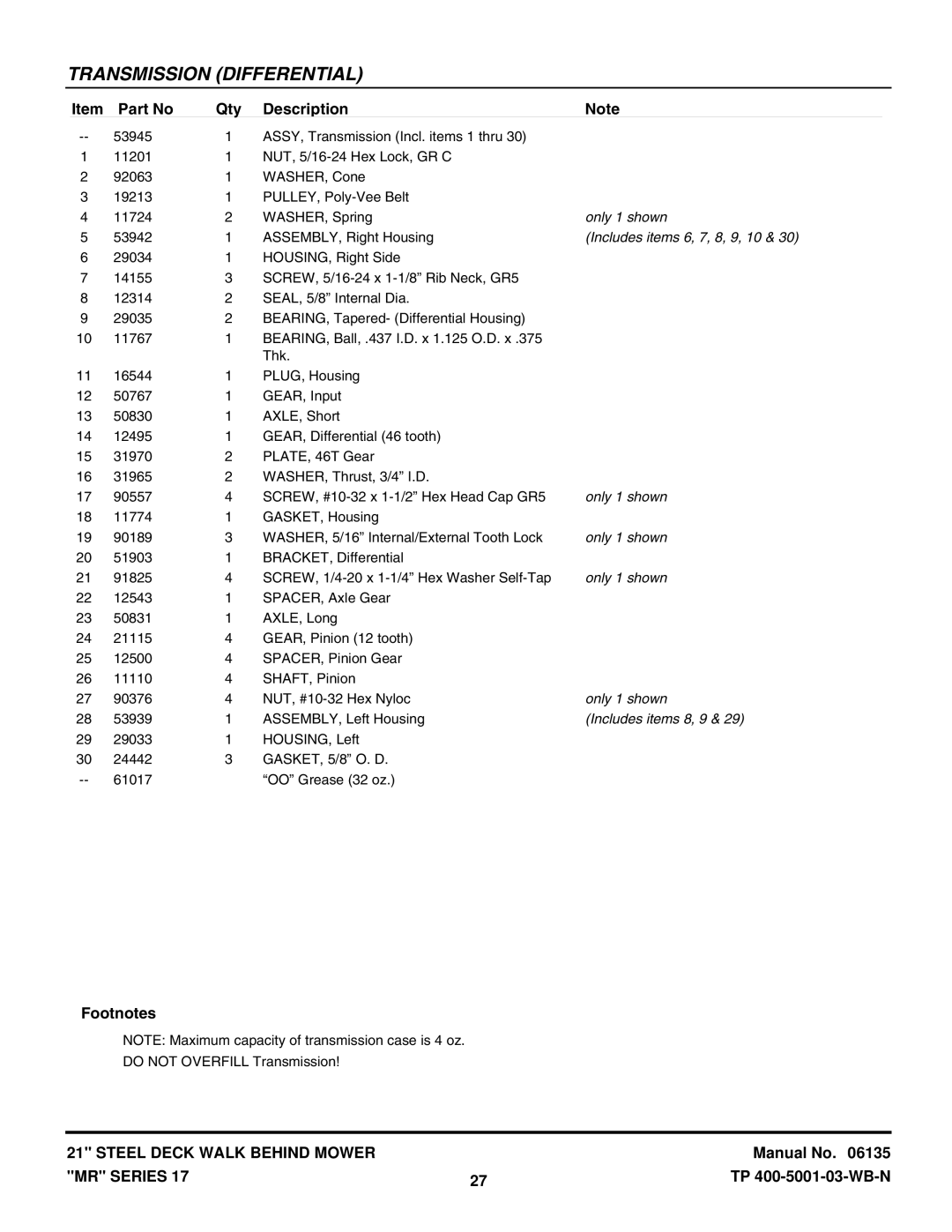 Snapper EMRP216517B, MRP216017BV, MR216017BV, WMR216517B Only 1 shown, Includes items 6, 7, 8, 9, 10, Includes items 8, 9 