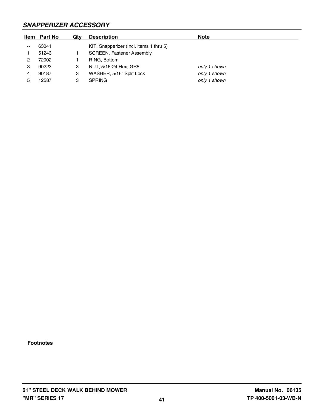 Snapper WMR216517B, EMRP216517B, MRP216017BV, WMRP216017B, WMR216017BV manual Spring 