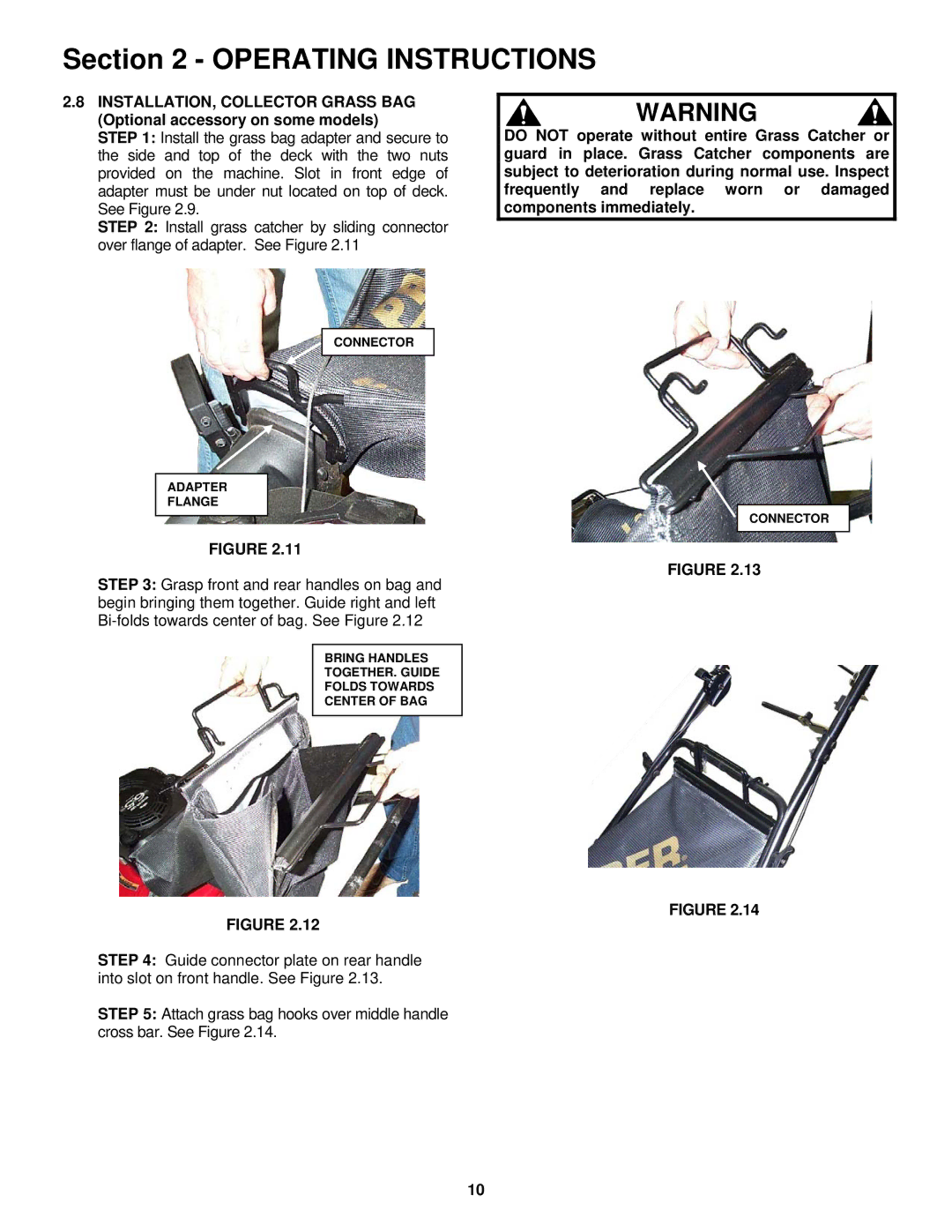 Snapper EMRP216518B important safety instructions Connector Adapter Flange 