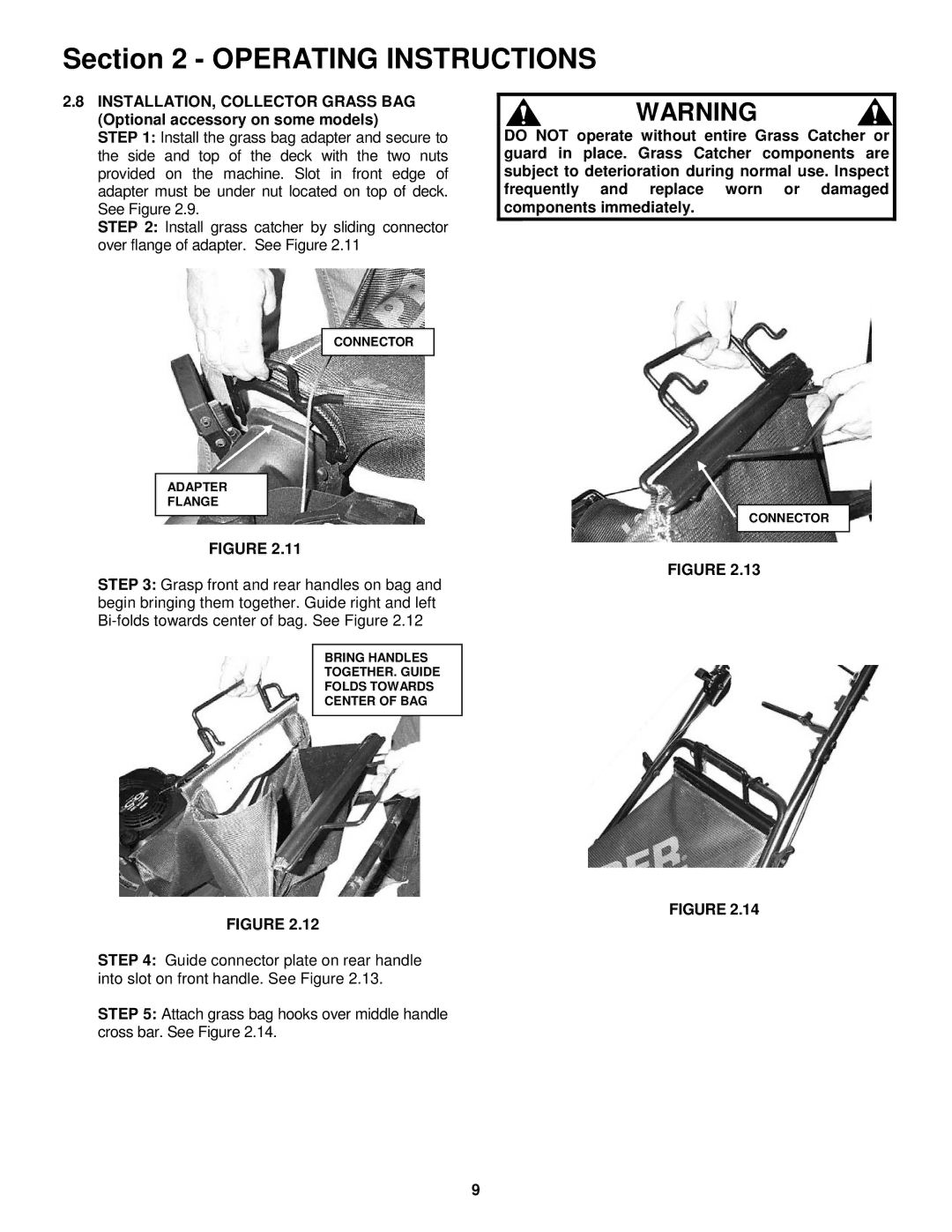 Snapper EP217017BV, EMRP217017B, ERP217017BV important safety instructions Connector Adapter Flange 