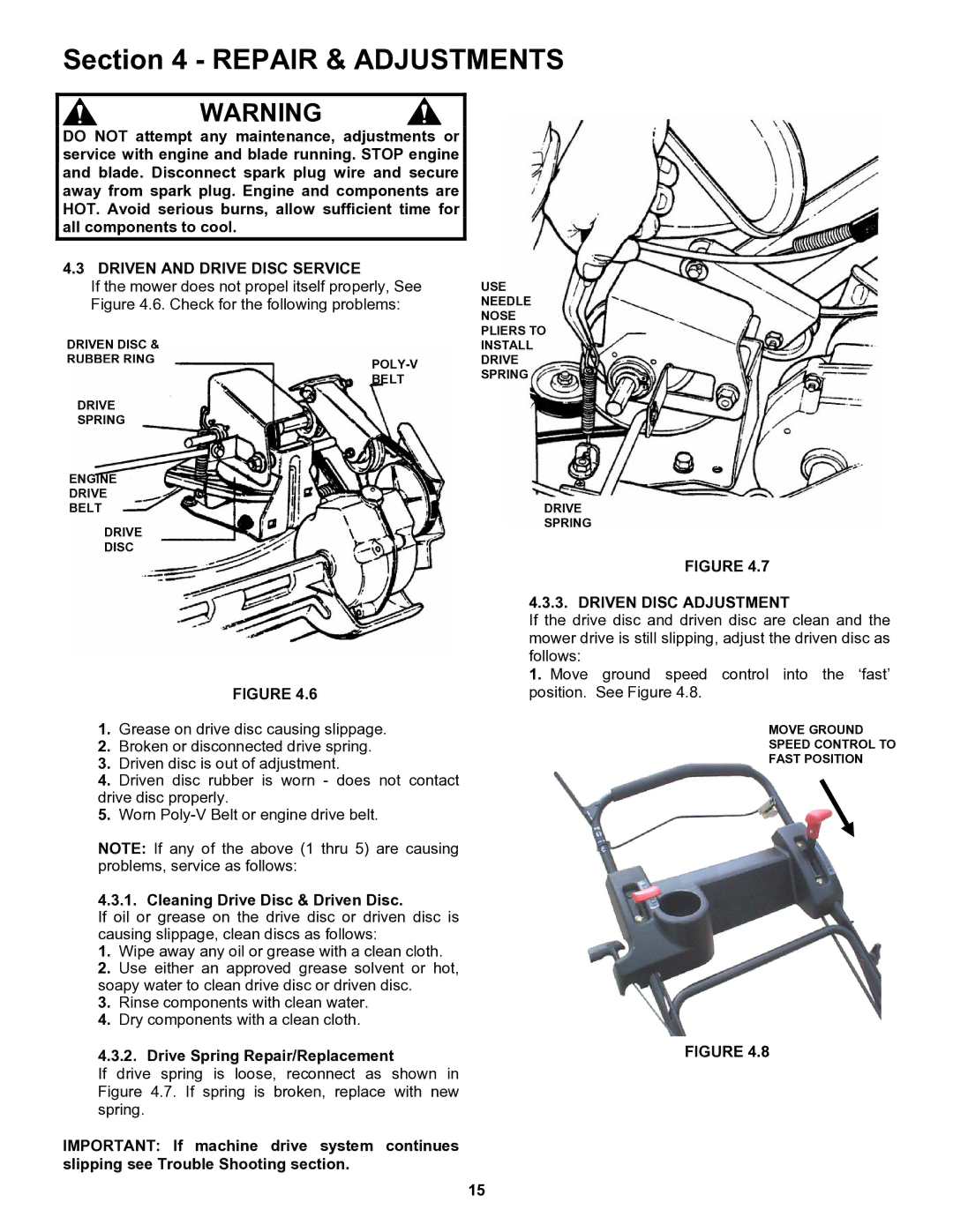 Snapper ERP217019BV Driven and Drive Disc Service, Cleaning Drive Disc & Driven Disc, Drive Spring Repair/Replacement 