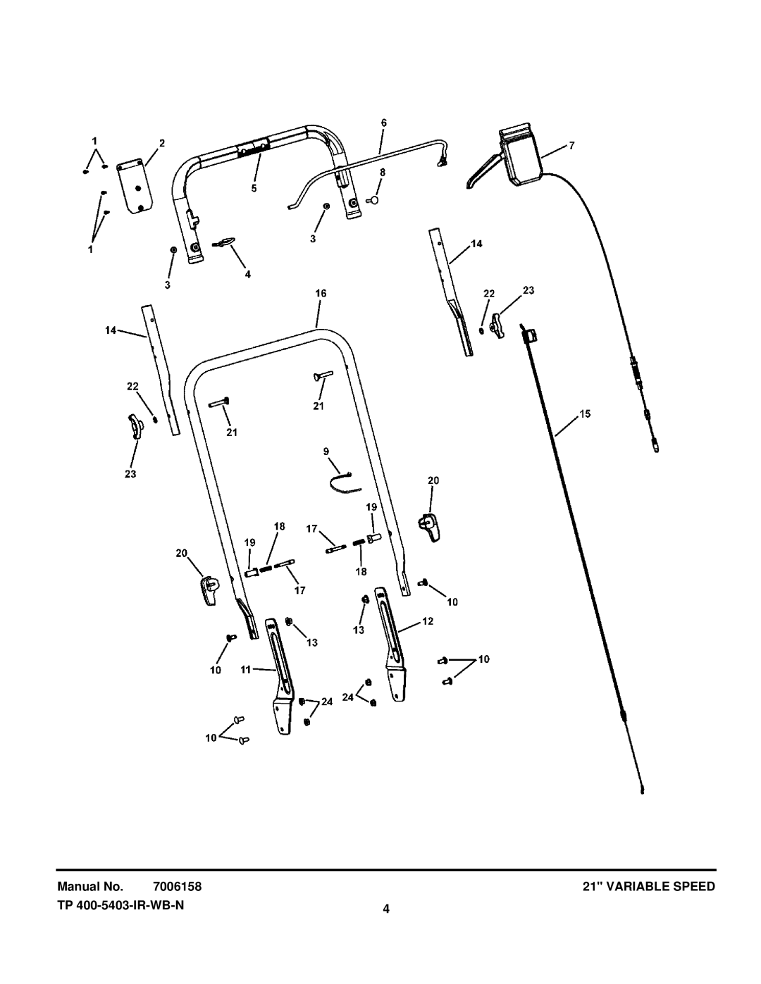 Snapper ESPV21675 (7800253) manual Manual No 7006158 