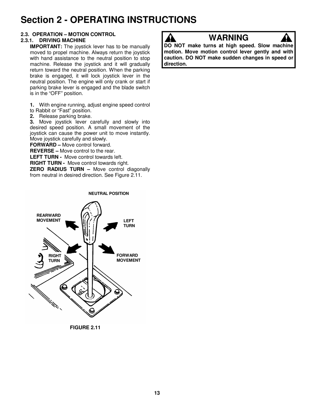 Snapper EZF6100M, EZF2100DKU, EZF2300GKU, EZF5200M important safety instructions Operation Motion Control Driving Machine 