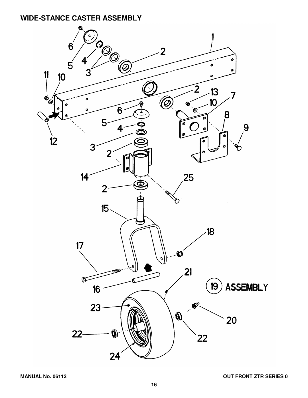 Snapper ZF2300GKU, EZF6100M, EZF5200M, EZF2100DKU manual WIDE-STANCE Caster Assembly 