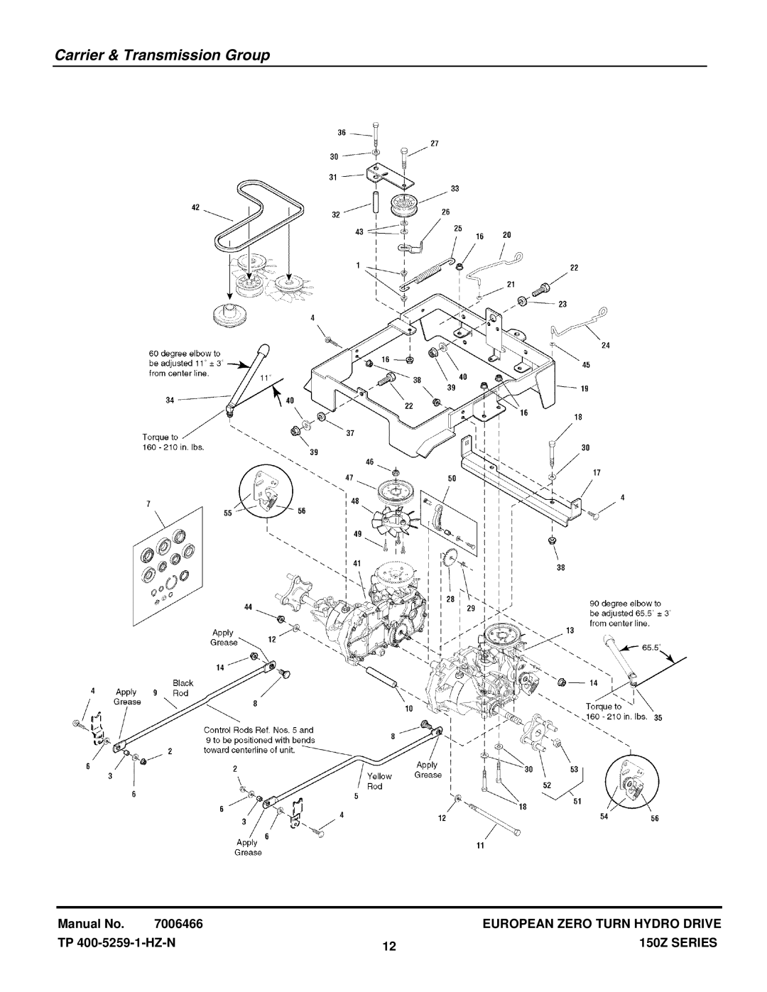 Snapper EZT18542150ZBVE (2690612) manual Carrier & Transmission Group 