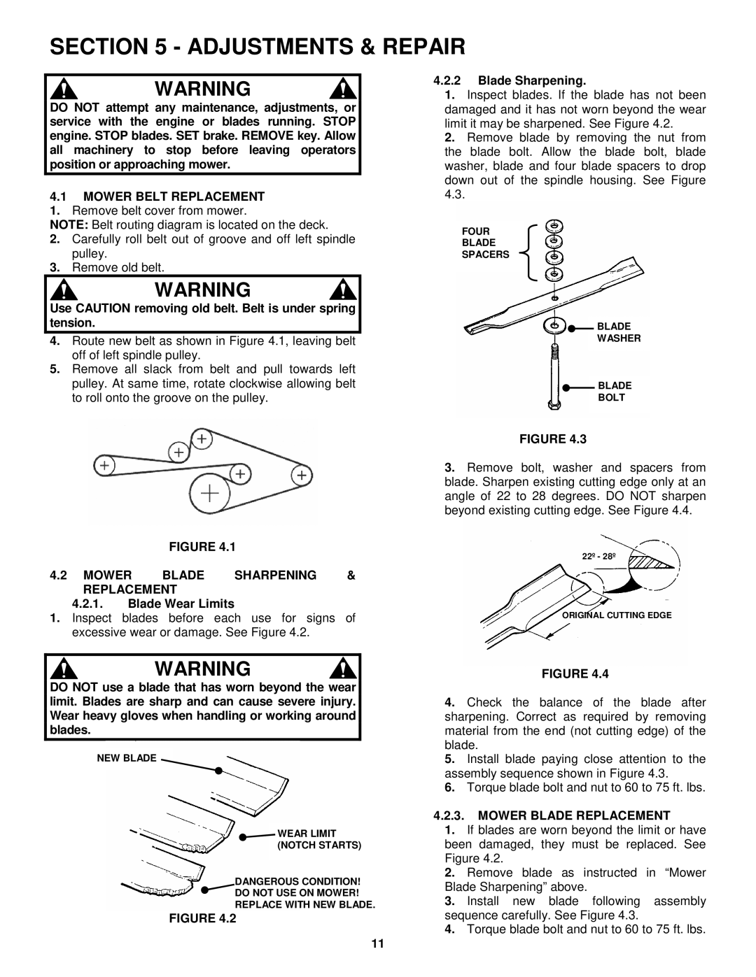 Snapper FM7300 Adjustments & Repair, Mower Belt Replacement, Mower Blade Sharpening & Replacement, Mower Blade Replacement 