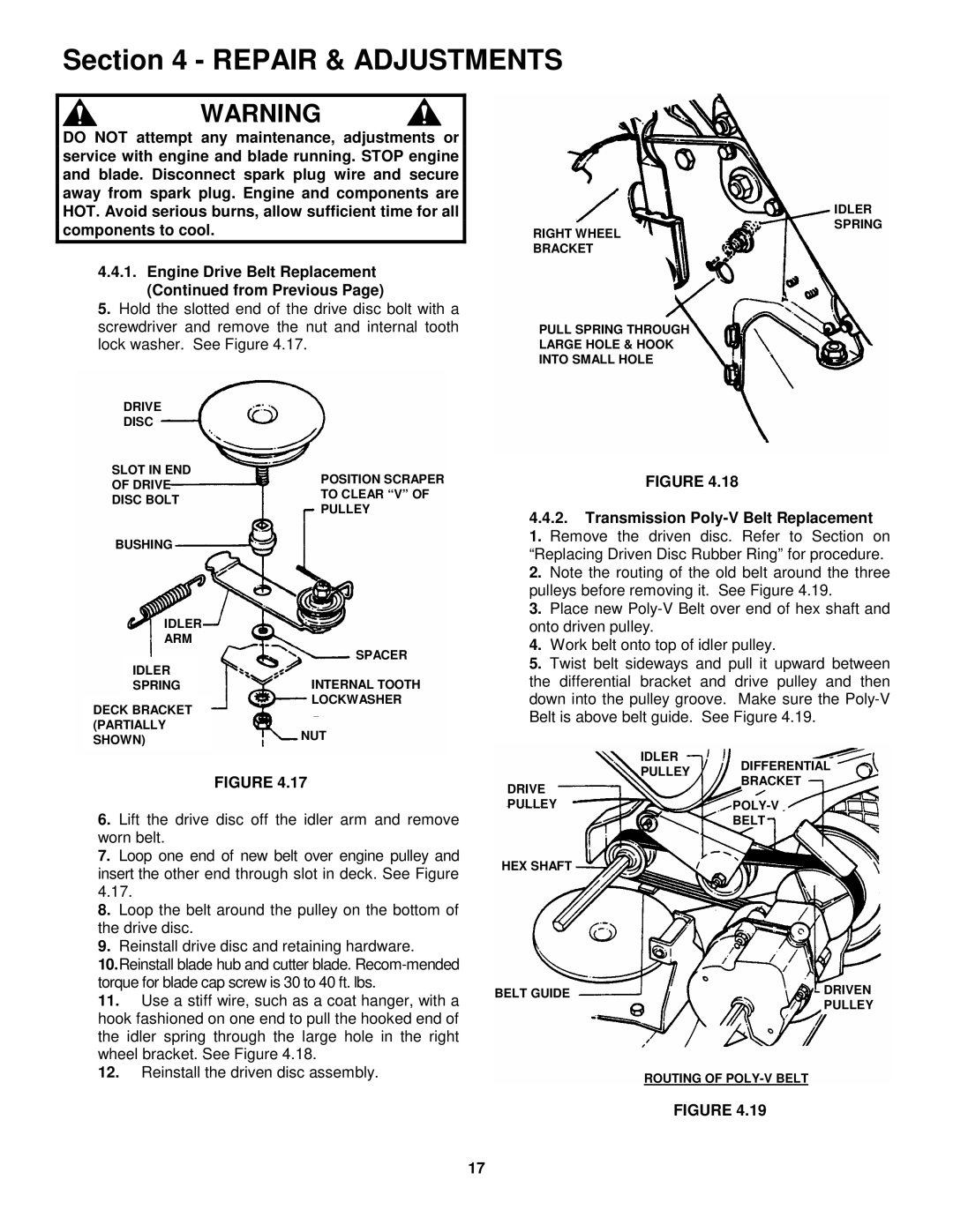 Snapper FRP216016 important safety instructions Drive Idler Pulley Differential Bracket 