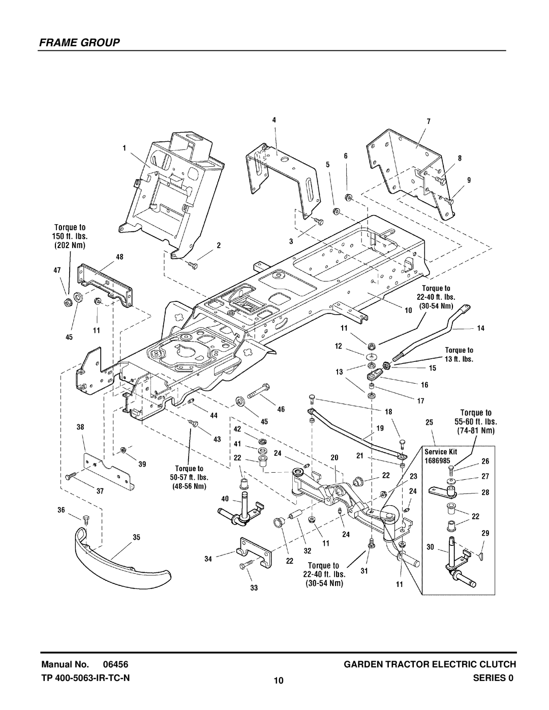 Snapper GT23540 manual Frame Group 