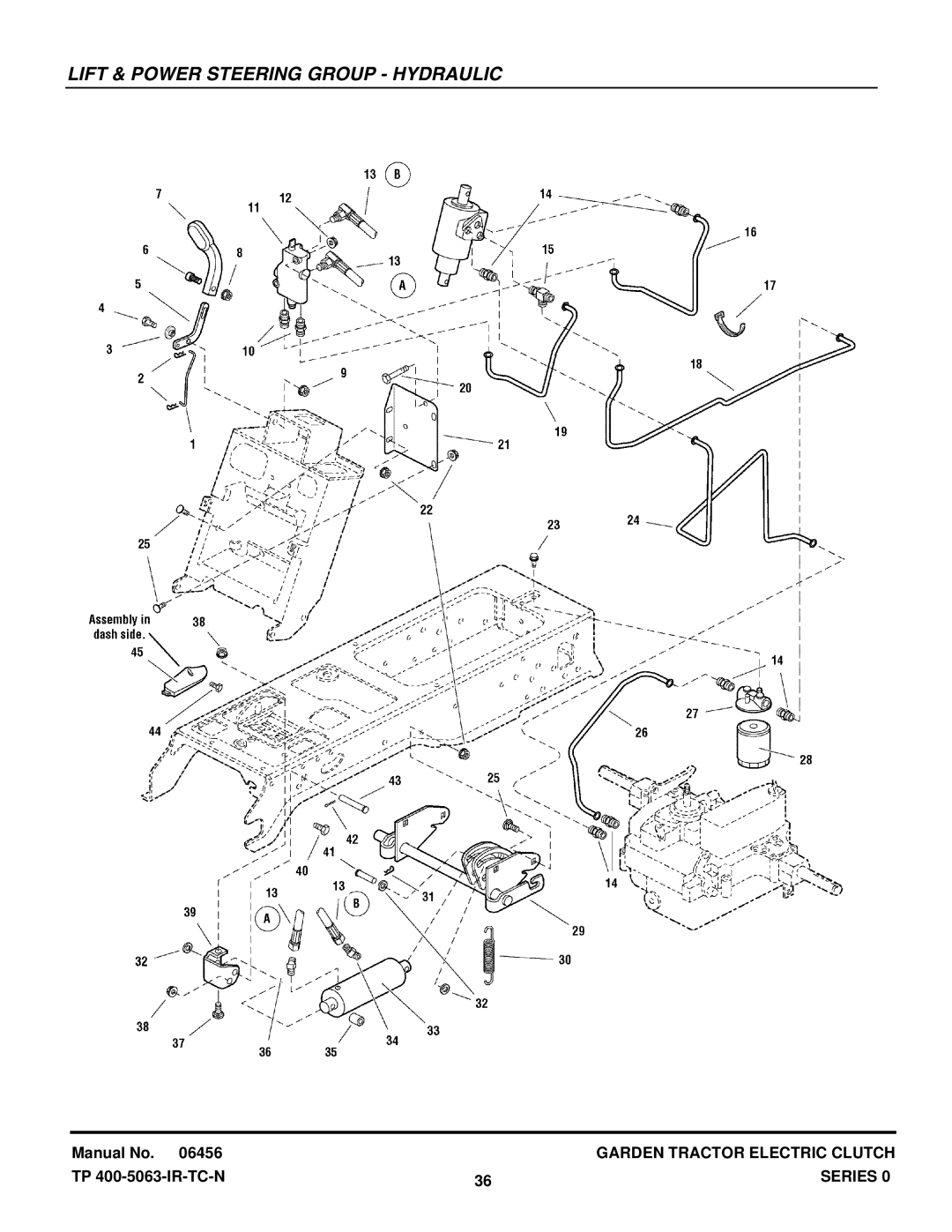 Snapper GT23540 manual Lift & Power Steering Group Hydraulic 