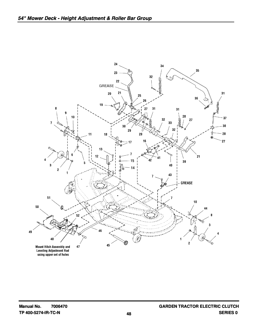 Snapper GT255400 (2690630) manual Manual No, 7006470, Garden Tractor Electric Clutch, TP 400-5274-IR-TC-N, Series 