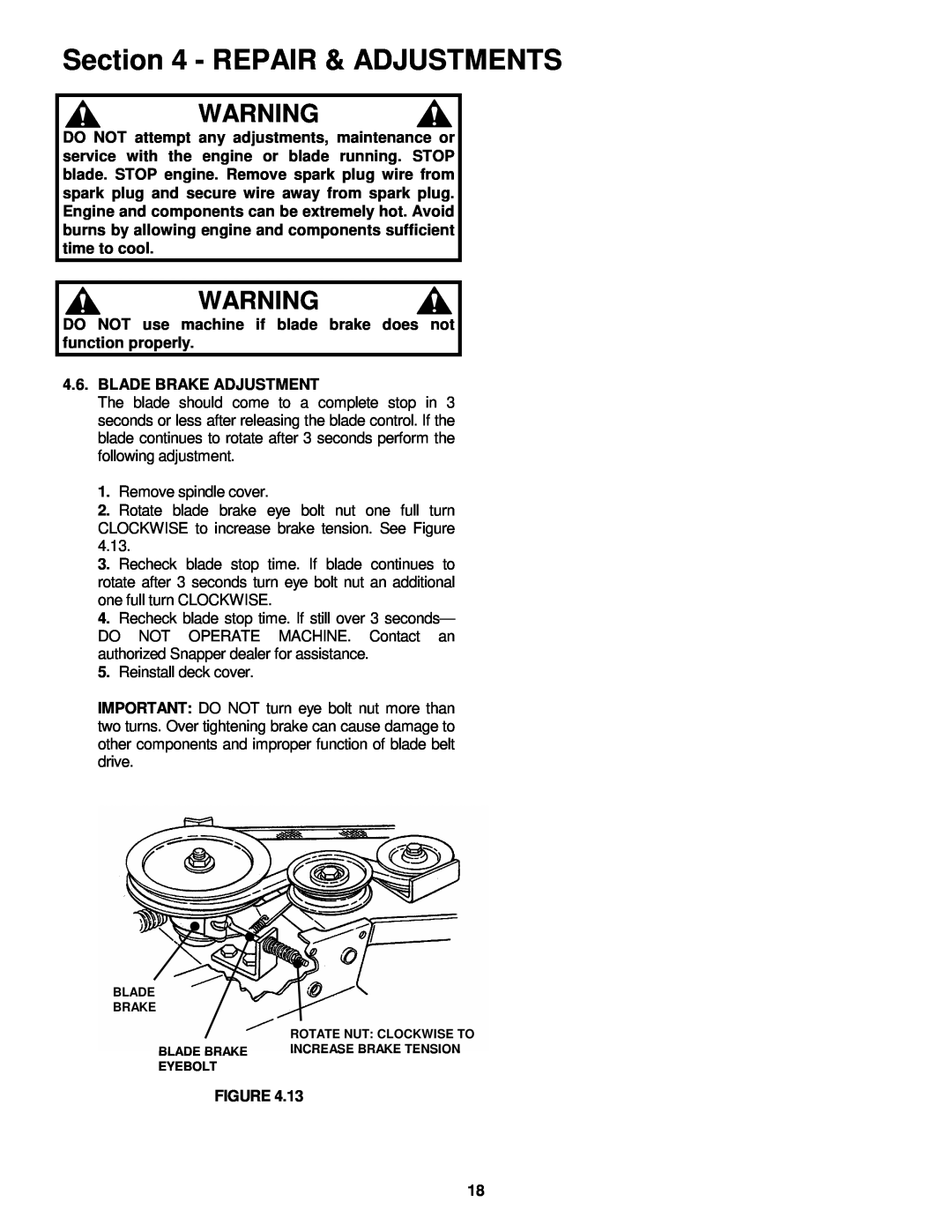 Snapper HWPS26600RV important safety instructions Repair & Adjustments, Remove spindle cover 