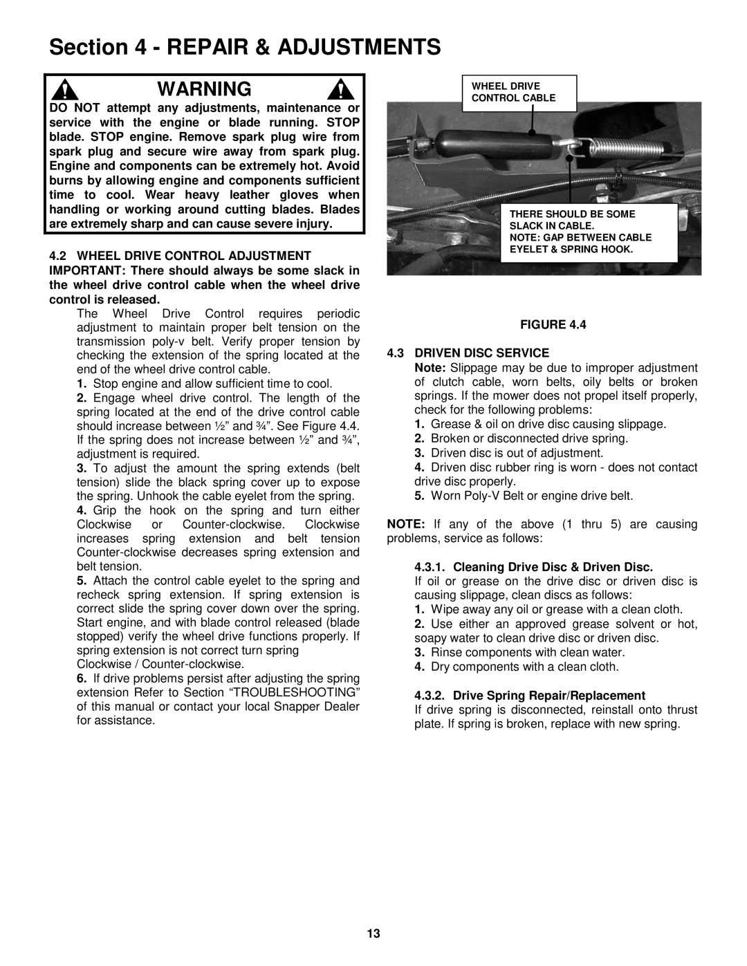 Snapper HWPS26700BV Driven Disc Service, Cleaning Drive Disc & Driven Disc, Drive Spring Repair/Replacement 