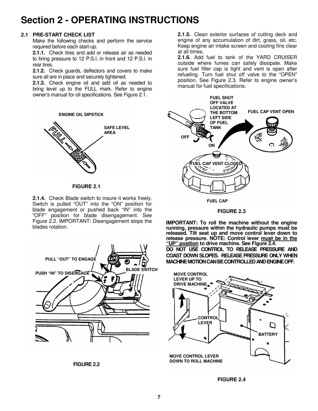 Snapper HZS18483BVE, HZS15423KVE, HZS15423KVE, HZS18483BVE Operating Instructions, PRE-START Check List 