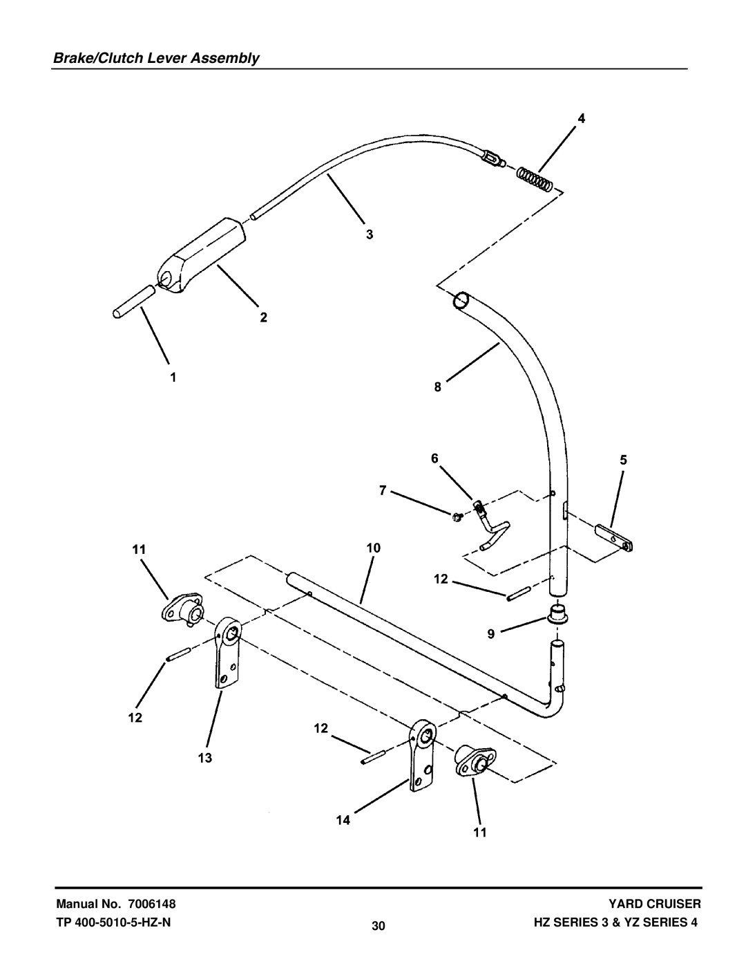 Snapper YZ16424BVE, HZS18483BVE, HZS15423KVE, YZ20484BVE manual Brake/Clutch Lever Assembly 