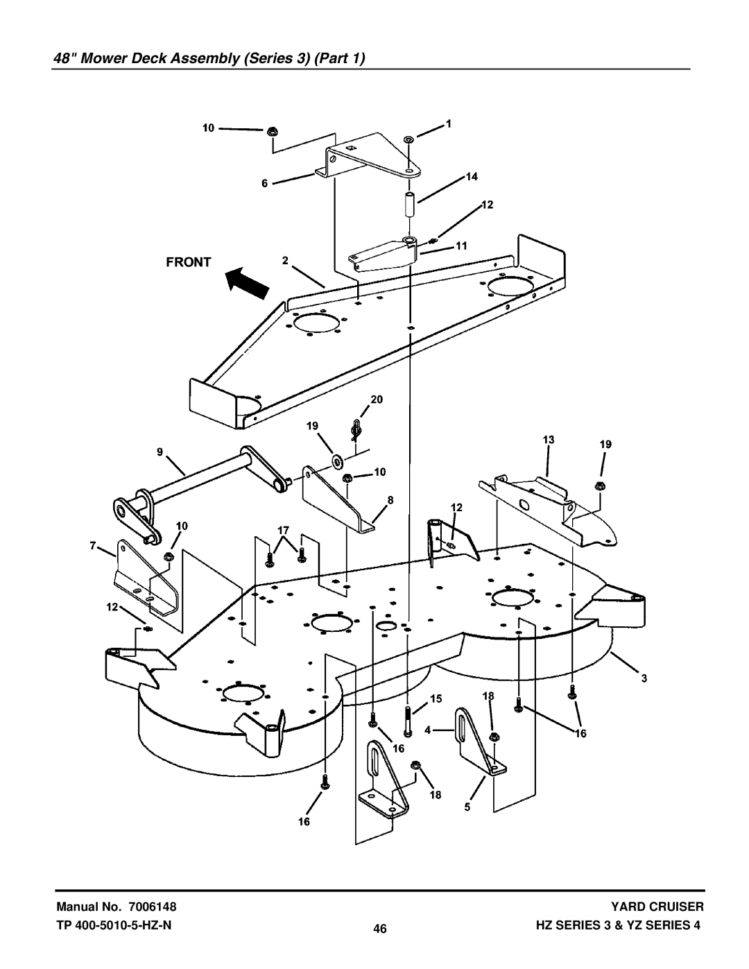 Snapper YZ16424BVE, HZS18483BVE, HZS15423KVE, YZ20484BVE manual Mower Deck Assembly Series 3 Part 