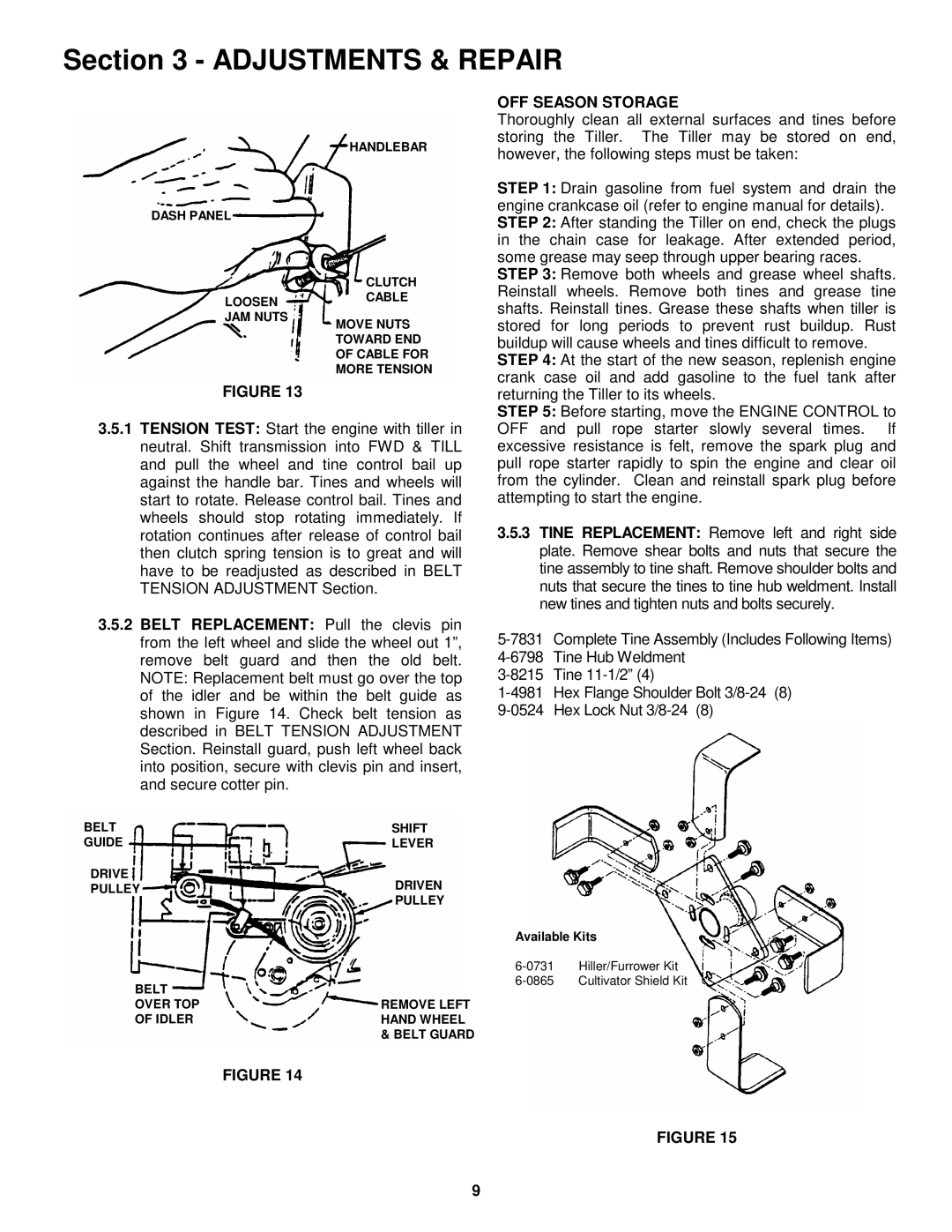 Snapper ICFR5004B important safety instructions OFF Season Storage 