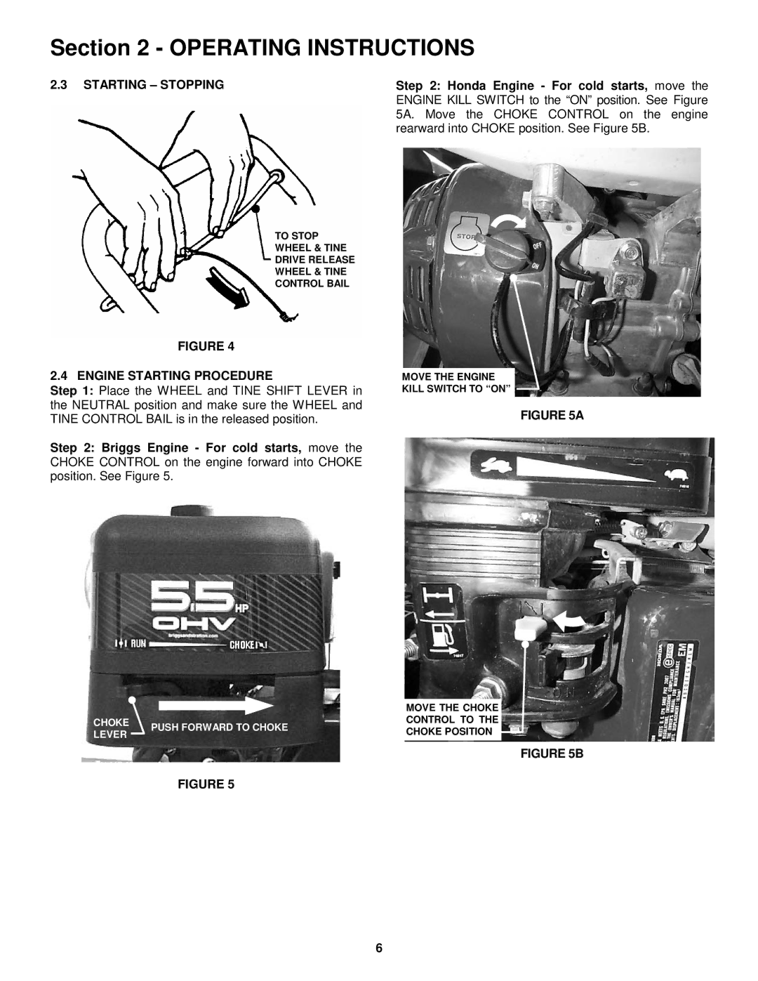 Snapper ICFR7005BV, CICFR5505HV important safety instructions Starting Stopping, Engine Starting Procedure 