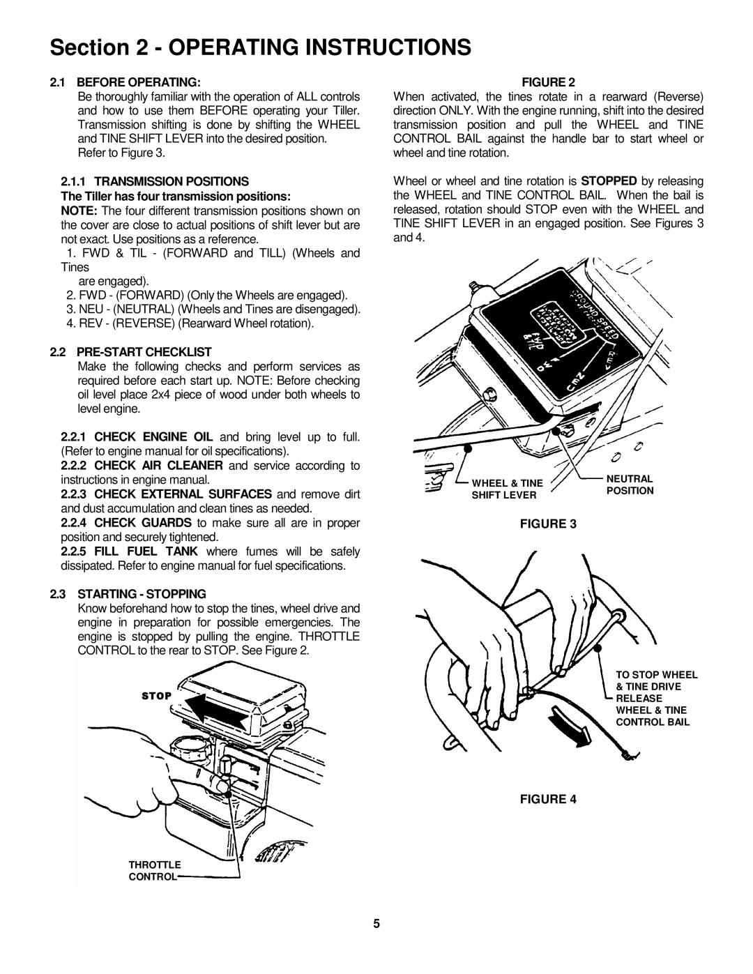 Snapper IR5003B, NIR5003B Before Operating, Transmission Positions, PRE-START Checklist, Starting Stopping 